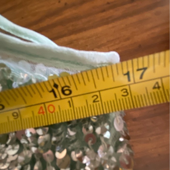 Renzo + Kai sequin mesh illusion tank size XS Mint Green - Picture 13 of 13